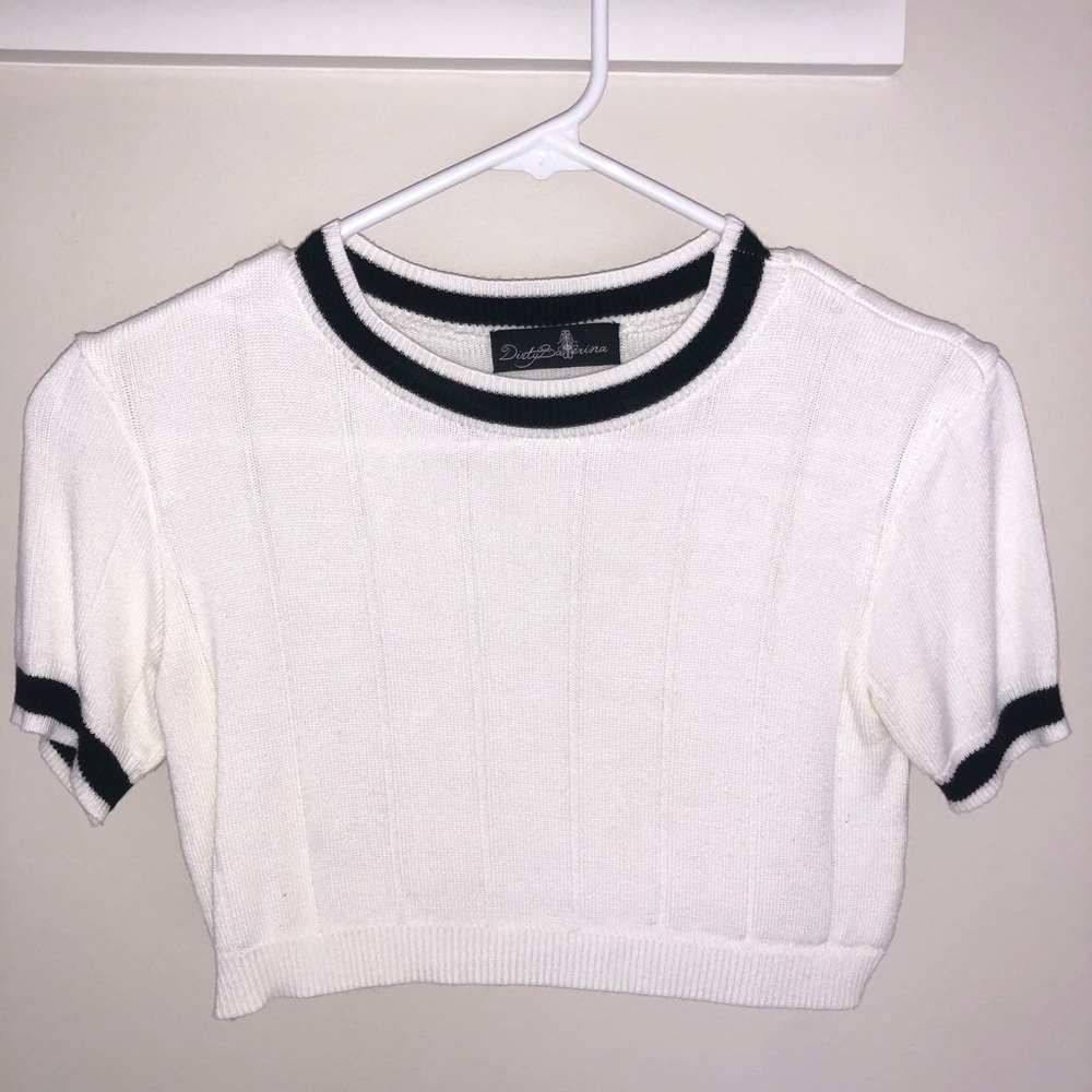 Black and White Crop Top